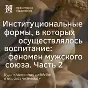 Постер книги Институциональные формы, в которых осуществлялось воспитание — феномен мужского союза. Часть 2