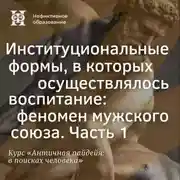 Постер книги Институциональные формы, в которых осуществлялось воспитание: феномен мужского союза. Часть 1