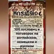 Постер книги 100 пословиц и поговорок на английском, немецком и русском