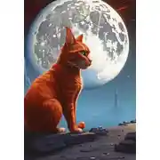Постер книги Рыжая кошка на луне