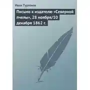 Постер книги Письмо к издателю «Северной пчелы», 28 ноября/10 декабря 1862 г.