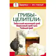 Постер книги Грибы-целители. Тибетский молочный гриб. Березовый гриб чага. Чайный гриб