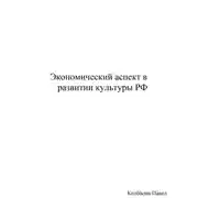 Постер книги Экономический аспект в развитии культуры РФ
